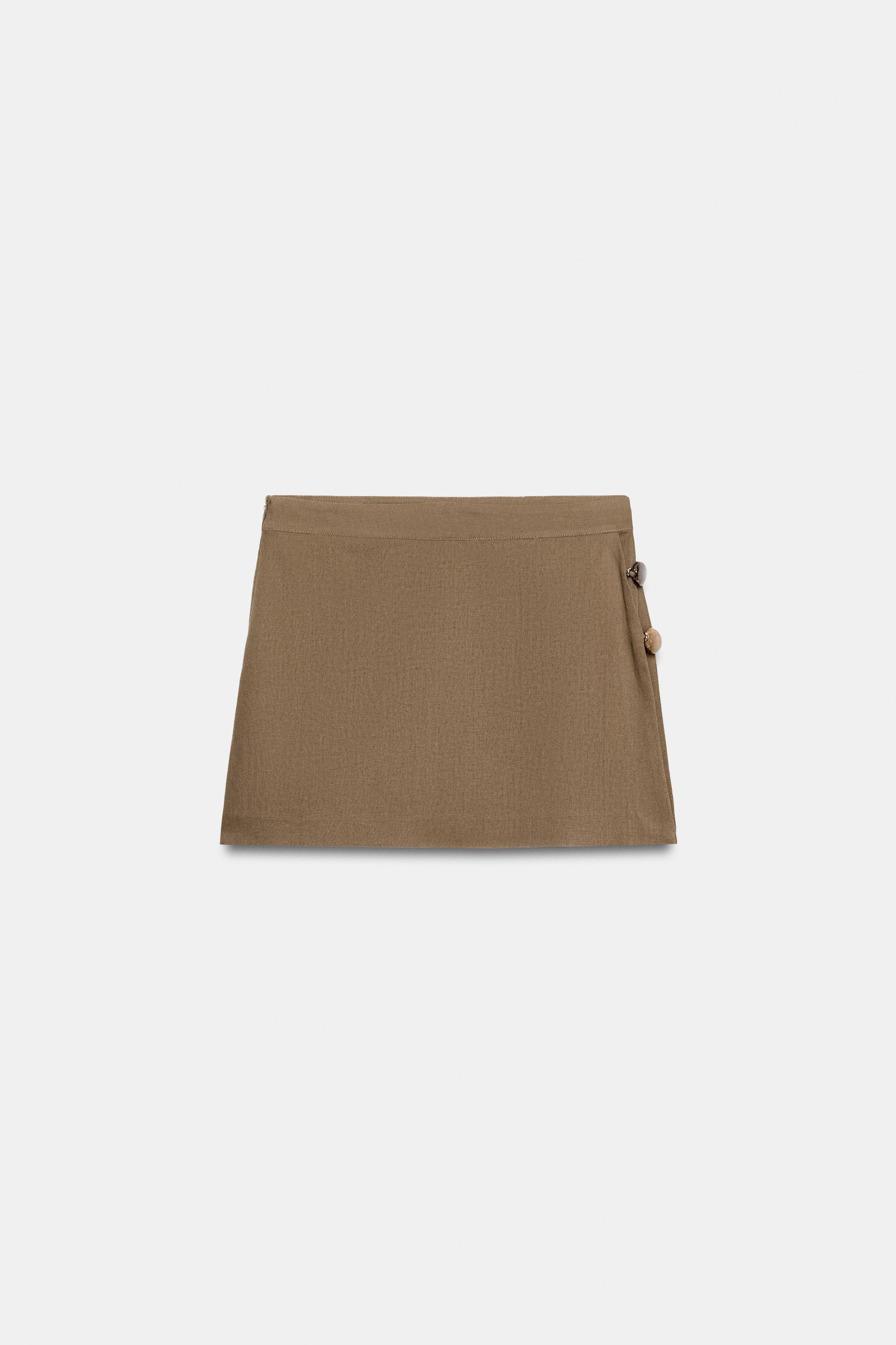 JUPE-PANTALON EN LIN À FANTAISIES